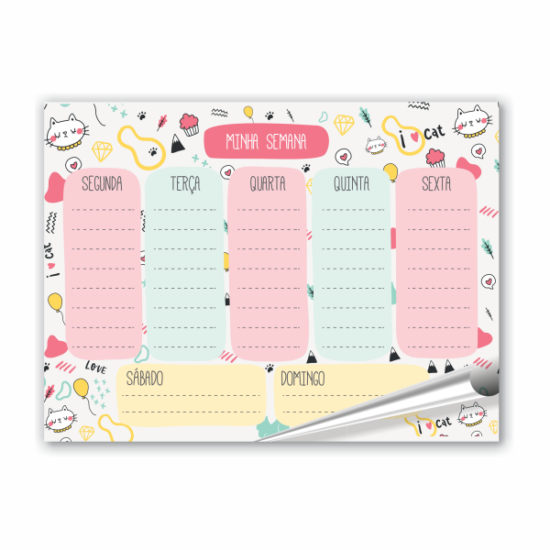 Planner Gatos - 6 unidades