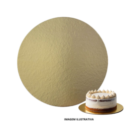 Base Disco Laminada 37 cm Dourado - 20 unidades
