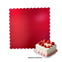 Cake Board Premium Quadrado 28x28 cm Vermelho - 10 unidades