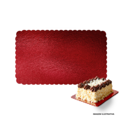Cake Board Premium Retangular 20x35 cm Vermelho - 10 unidades