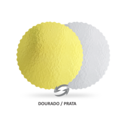 Cake Board Dupla Face 15 cm Dourado/Prata - 10 unidades