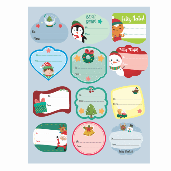 Etiqueta Adesiva De/Para Natal 1- pacote com 24 adesivos