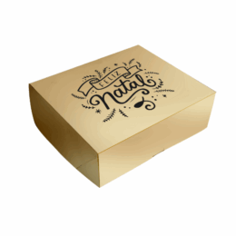 Caixa para 6 doces Natal Dourado - 36 unidades